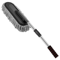 AllExtreme Soft Microfiber Car Duster Brush with Extendable Handle (Grey, Pack of 1)